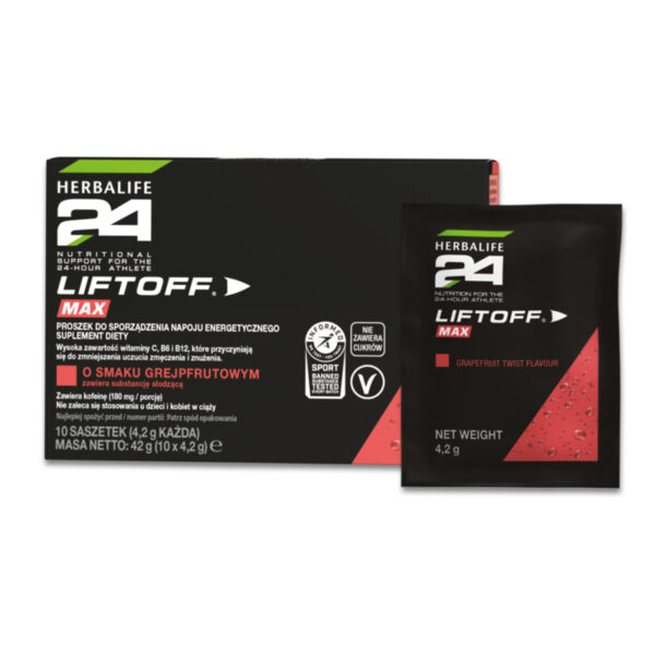 H24 LiftOff Max o smaku grejpfrutowym 10 saszetek x 4,2 g